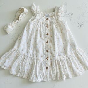 TAHARI Ruffle Sleeve White Dress Size 2T